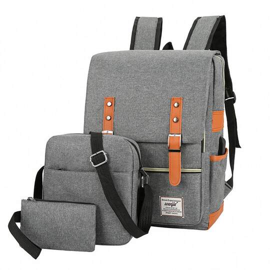 New fashionable unisex backpack, mother-in-law backpack, three-piece set, large-capacity outdoor leisure bag, travel bag