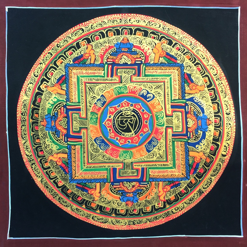 Good gift picture frame] Pure hand painted Donka sketch Six words true Nepali hand painted Donka TR65