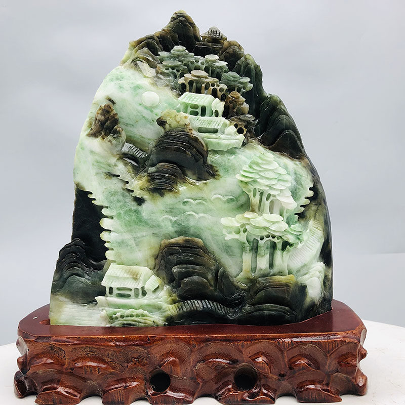 Half-price starting (time is quiet) Four famous jade boutique Dushan jade ornament 8 5 catties y98
