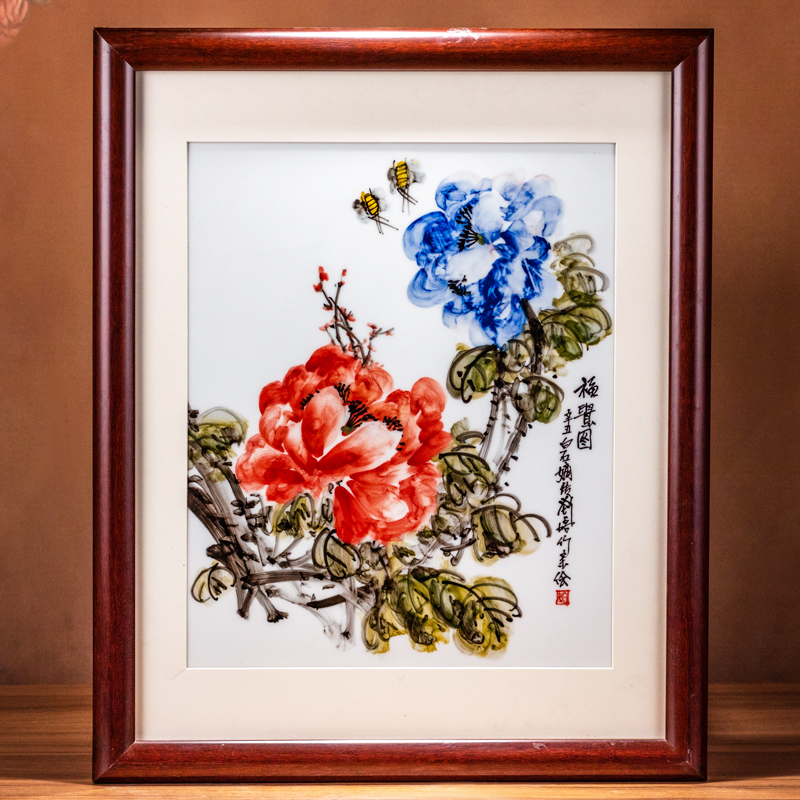 Solitary Goods Reworking National Level Craft Art Artist Liu Pei Bamboo Pure Hand Painted Porcelain Plate Painting Swing Piece Modern High End