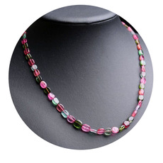 Украшения на шею 18.19克精美天然碧玺项链塔链不定型原石型女款带鉴定证书