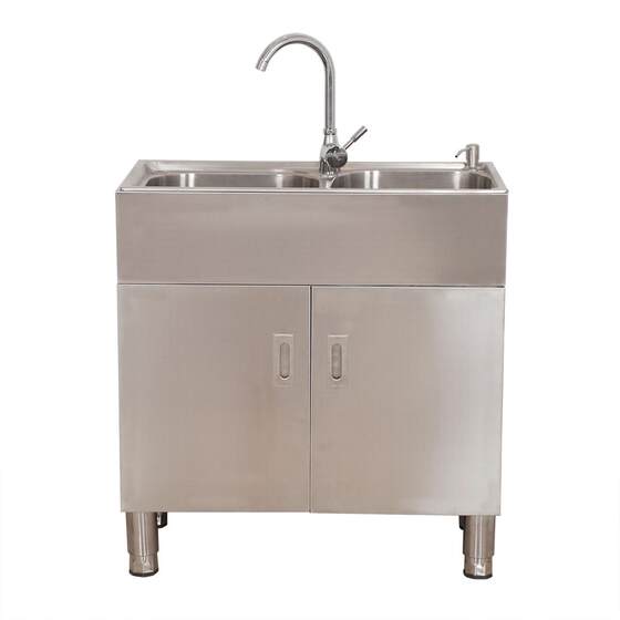 水槽橱柜全不锈钢单双槽柜带储物柜洗衣柜阳台洗面盆浴室柜洗菜池