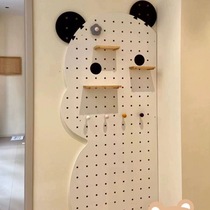 Alien bear solid wood hole board storage rack ecological violent bear shelf entrance balcony shelf