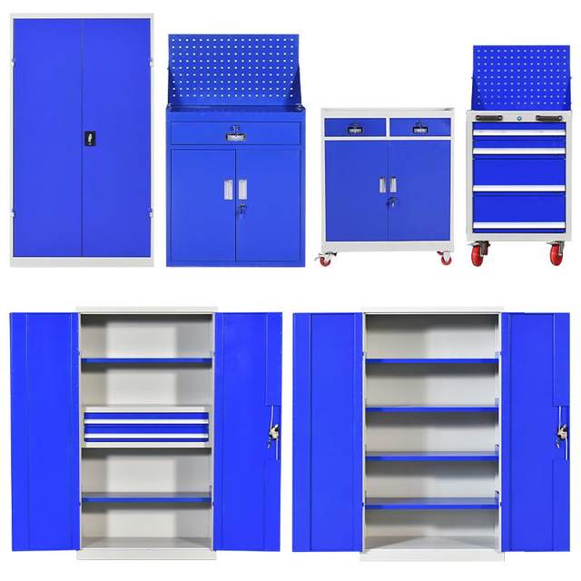 Workshop heavy duty tool cabinet factory iron storage cabinet auto repair hole board tool box with drawer hardware storage cabinet