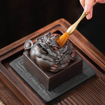 Purple sand golden toad pixiu tea pet lucky ornaments can raise high-end tea sets tea table tea tray tea ceremony golden cicada toad