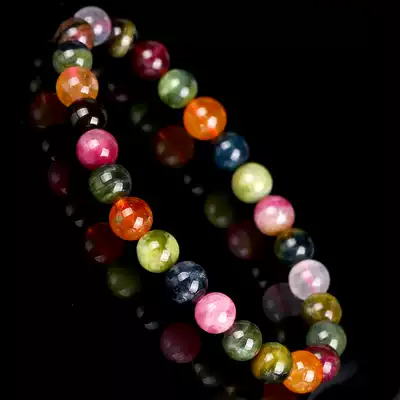 15 8G 7mm exquisite dreamy rainbow ice tourmaline ball ball string