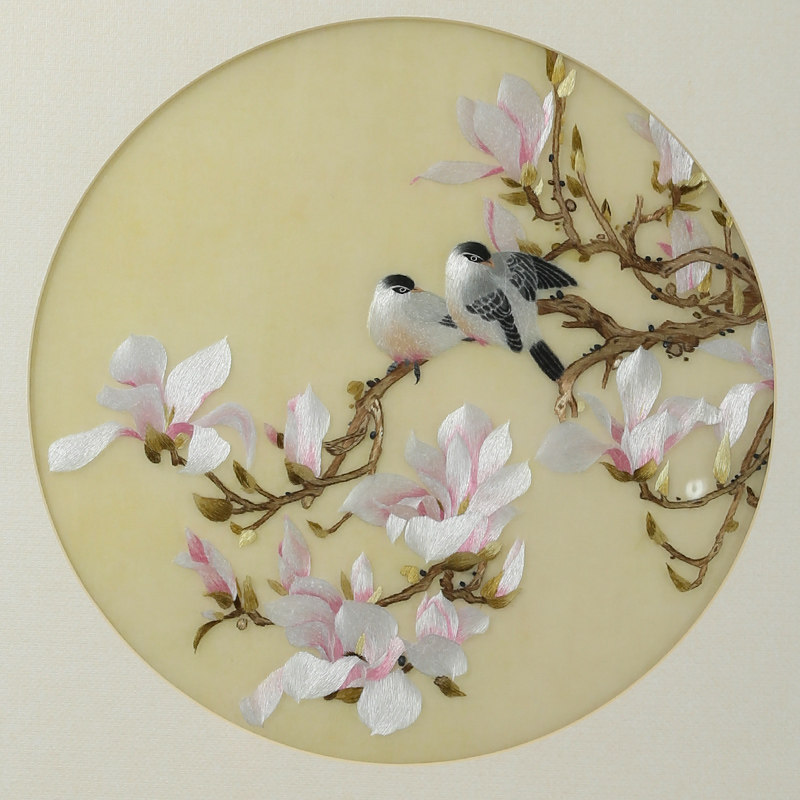 Flower Bird Embroidery Collection Grade Real Silk Bibian Embroidery Non genetic Undertaking arts and crafts Master Liu Ruhong