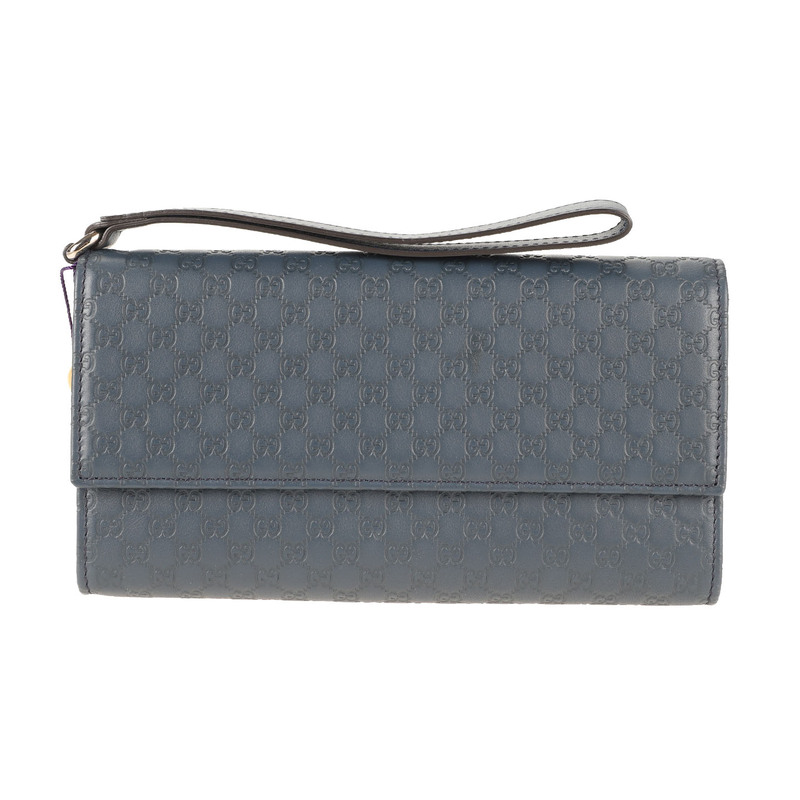 [99 New] Gucci/Gucci Monogram Gray and Blue Leather Set Layered Multi-Card Slot Id Wallet Clutch Bag