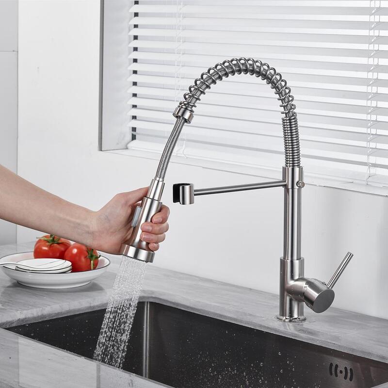 Cross-Border Supply of Spring Pull-Out Hot and Cold Water Mixing Multifunctional Kitchen Faucets, Sink Faucets, and Bathroom Faucets Cross-Border Supply of Spring Pull-Out Hot and Cold Water Mixing Multifunctional Kitchen Faucets, Sink Faucets, and Bathroom Faucets