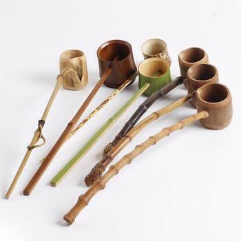 Chinese retro bamboo root long-handled bamboo water spoon japanese tea spoon watering flowers water ladle wine ladle tea set accessories