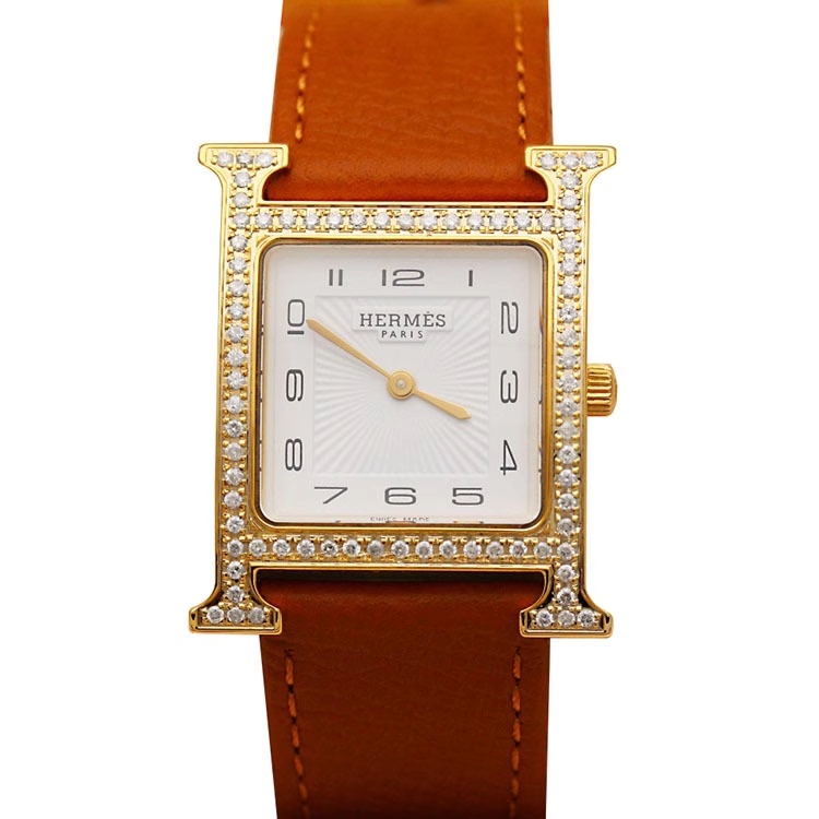 9.8 New Hermès Women's Watch H Series Gold-Plated with Diamonds, Quartz Movement, Women's Wristwatch, Swiss Genuine Product 9.8 New Hermès Women's Watch H Series Gold-Plated with Diamonds, Quartz Movement, Women's Wristwatch, Swiss Genuine Product