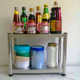 Stainless steel two-layer shelf seasoning rack countertop storage oven two-layer kitchen microwave oven thickened storage rack