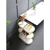 Nordic mobile dining truck hotel commercial food delivery truck tea truck double-layer three-layer wine cart small trolley cake home use