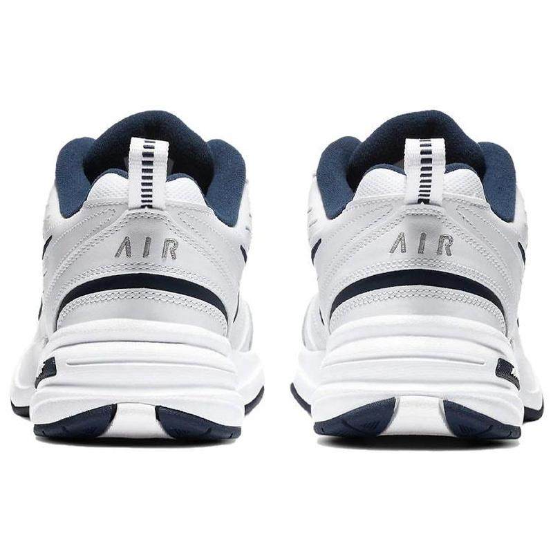 Nike White Navy cow split leather retro classic non-slip low top dad shoes men's blue and white