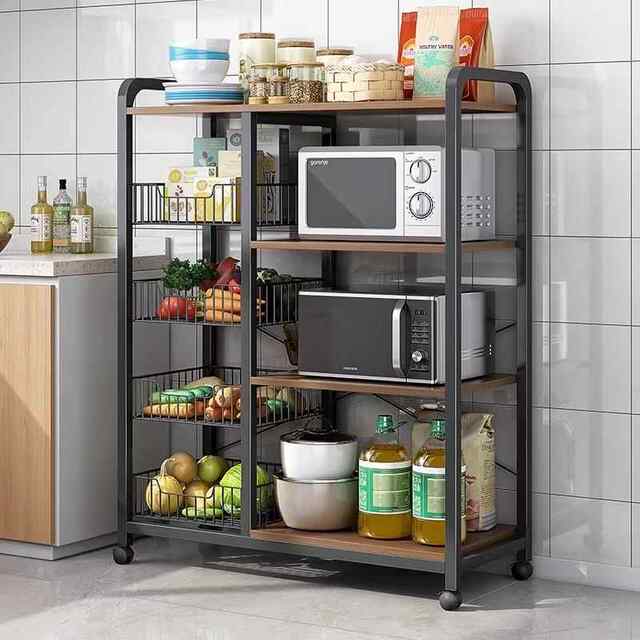 Living room storage rack, multi-layer storage shelf, snack shelf, balcony floor-standing kitchen, multi-functional wall sundry cabinet, bed sheet and trolley