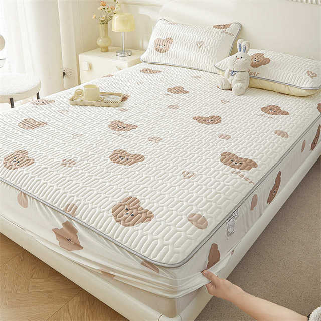 Dormitory bed sheet new latex ice silk cool mat three-piece set small fresh bed cover student single summer cool mat