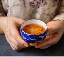 Hand-painted 999 real gold teacup by Xiao Jianhui the first person to inherit gilt craftsmanship
