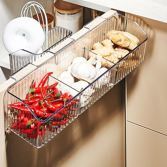 Cabinet hanging basket storage rack kitchen cabinet door hanging storage box onion ginger garlic seasoning rack hanging box storage basket storage basket