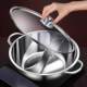 German Food-Grade Stainless Steel Double-Sided Hot Pot, Thickened, for Home Use, Integrated Hot Pot and Frying Pan, Suitable for Induction Cooker, Large Capacity