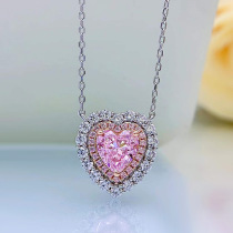 Mujing Jewelry 2023 New S925 Silver Inlaid High Carbon Diamond 7*7 Crushed Ice Cut Necklace Pendant for Women