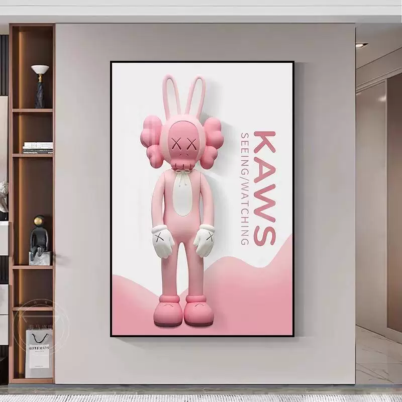 [KAWS современная минималистичная декоративная картина для прихожей гостиная настенная подвесная сетка]