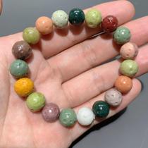 (Alxa Agate) Colorful Agate Round Bead Bracelet Death Stone Planet 10mm Diversity Hair