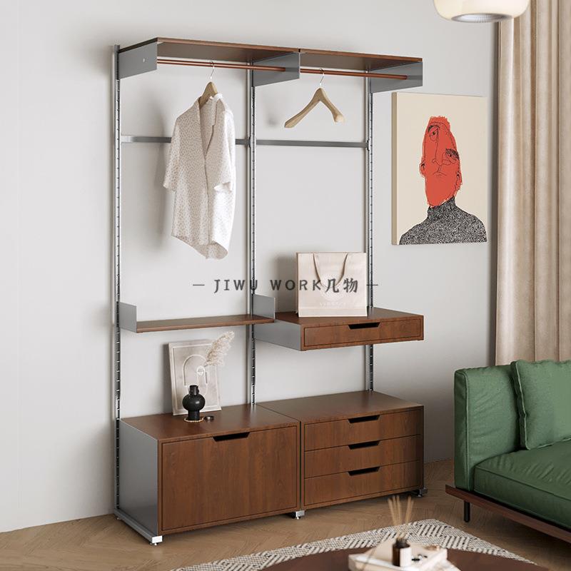 Floor-standing storage system wall track bookshelf wall-mounted bookcase ancient cave plate storage rack open coat rack