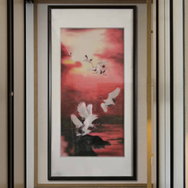 Embroidery handmade Suzhou embroidery Crane Dance at Dawn silk home decoration hanging picture gift collection simple boutique
