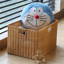 9 Cabinets Cloakroom Clothing Storage Baskets Fabric Large Bedroom Sweater Organizing Storage Box Imitation Rattan Plaid