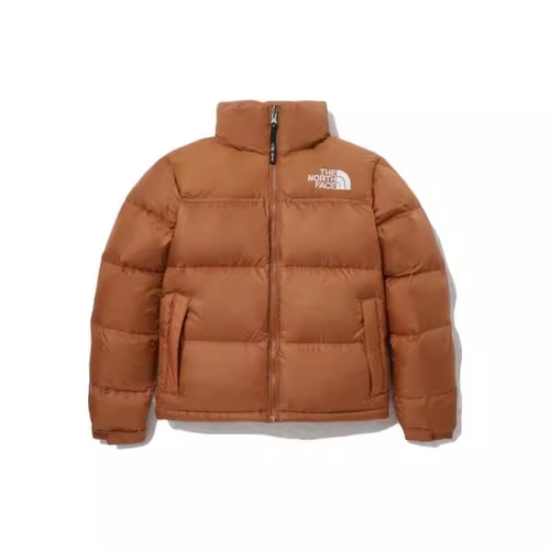 北面/THE NORTH FACE Logo印花纯色立领长袖羽绒服 女款 浅棕色