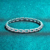 925 sterling silver bracelet for women luxury group inlaid moissanite bracelet pt950 gold plated bracelet in stock