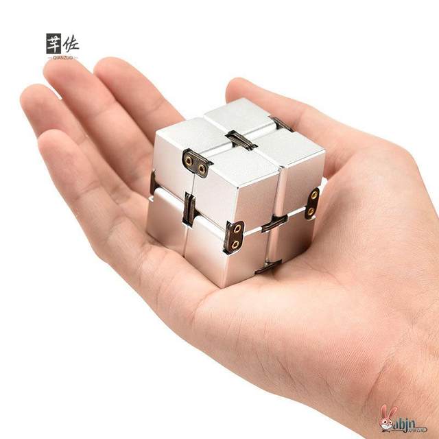 German Infinite Cube Stress Relief Toy Aluminum Alloy Cube Pocket Finger Decompression Toy