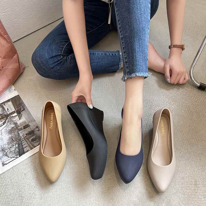 Platform Wedge Heel Waterproof Fashion Jelly Shoes Rubber Casual Beach Shoes Pointed Toe Soft Surface Women's Rain Shoes Platform Wedge Heel Waterproof Fashion Jelly Shoes Rubber Casual Beach Shoes Pointed Toe Soft Surface Women's Rain Shoes