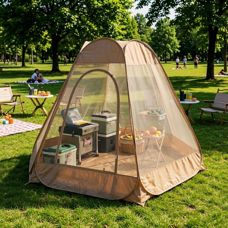 Outdoor Mosquito Net Tent, Single or Double, for Park Camping, Quick-Opening Mesh Cover, Anti-Mosquito, Cool Shelter, Beach Tent