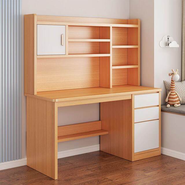 Desktop computer table simple bookshelf desk integrated bookcase combination simple modern bedroom study writing table factory