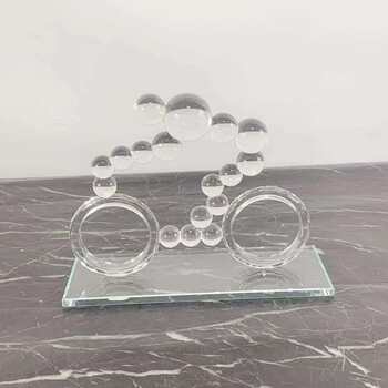 European model house sales department creative transparent crystal glass bicycle handicrafts ornaments home decorations
