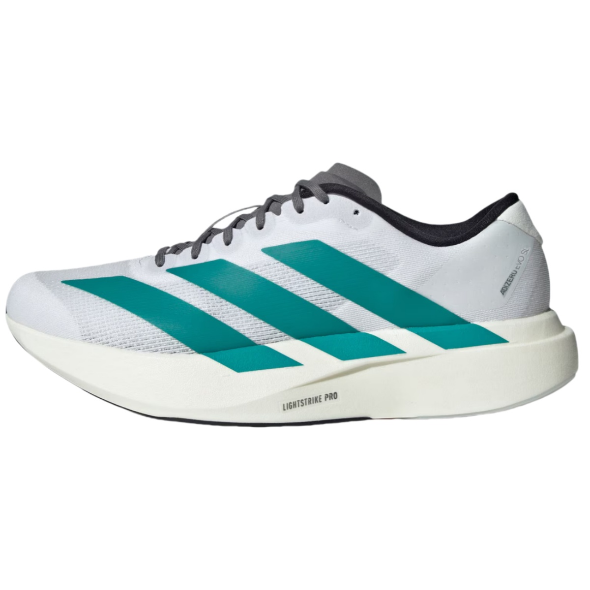 adidas Adizero Evo SL 时尚舒适 织物 低帮跑步鞋 男款 白绿