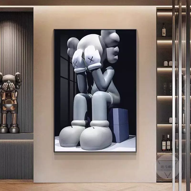 [KAWS современная минималистичная декоративная картина для прихожей гостиная настенная подвесная сетка]