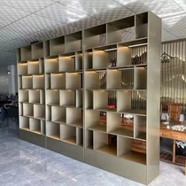 Light luxury metal decorative cabinet wine cellar red wine rack open grid solid steel plate display cabinet wine cabinet stainless steel archaeological rack