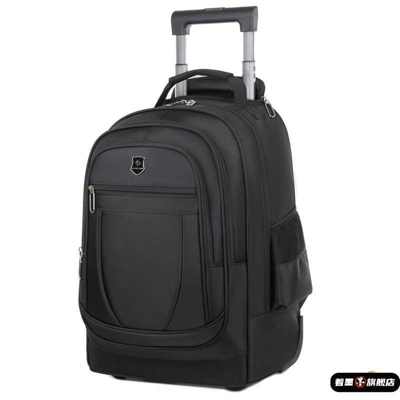 Trolley Backpack for Men with Wheels, School Bag for Women, Large Capacity Lightweight Luggage Bag, Outdoor Business Travel Bag