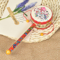 Child red rattle baby set newborn toy 1 month old wooden old-fashioned rattle rattle