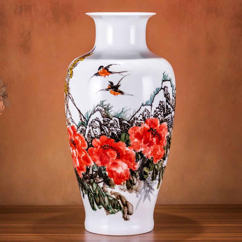 Liu Baizhu Pure hand - drawn high - grade large vase parts of the national level craft artist Liu Peizhu