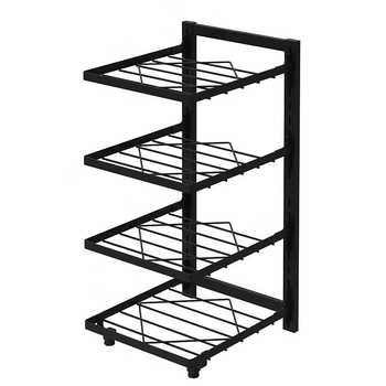 Household multi-layer countertop under sink cabinet layered in the corner of the pot storage rack kitchen pot rack storage rack
