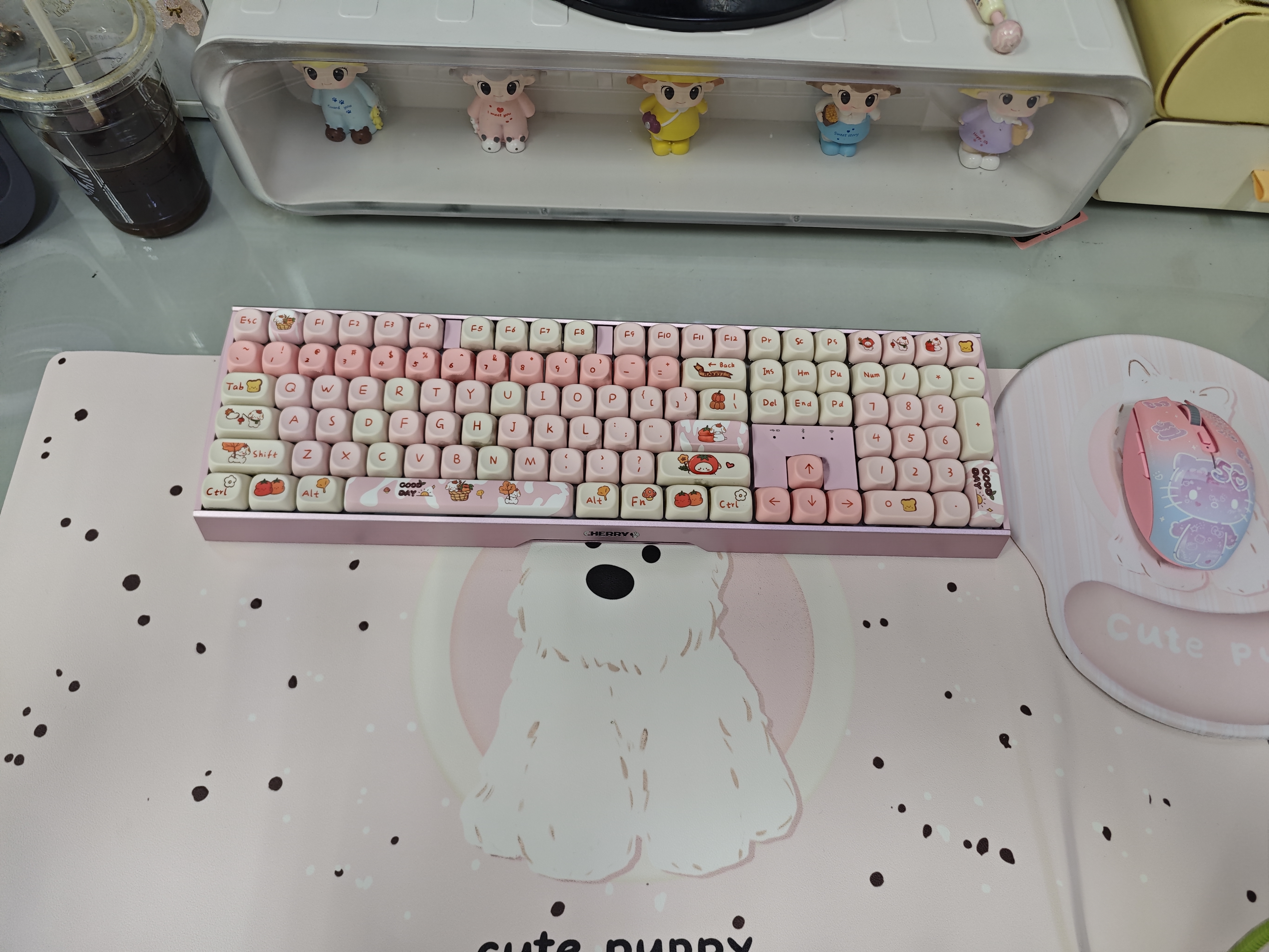 CHERRY樱桃MX3.0S小狗粉色女生高颜值机械键盘游戏电竞办公铝坨坨