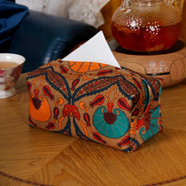Spot quick release American style light luxury style tissue box set European style creative tissue paper cover living room fabric paper tissue cover retro