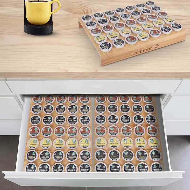 Household Wooden Coffee Capsule K-Cup Storage Rack Drawer-Type Kcup Coffee Pod Storage Coffee Pod Holder