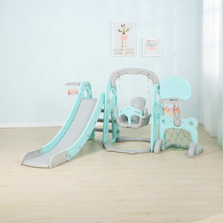 Wholesale Combination Children's Indoor Home Slide and Swing Set, Three-In-One Slide Set