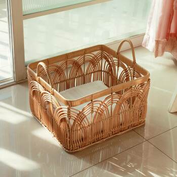 Basket clothing vegetable basket plastic basket storage box frame rattan knitting and finishing large dirty bathroom waterproof basket clothes basket