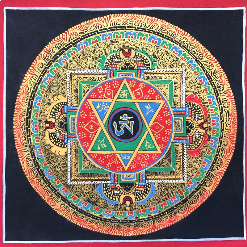 Good gift picture frame] Pure hand painted Donka sketch Six words true Nepali hand painted Donka TR25