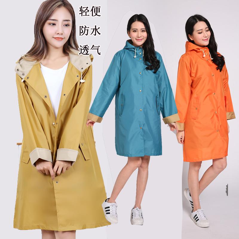 Raincoat Jacket for Women, Adult Fashion Hiking Windbreaker, Korean Style Waterproof Long Rain Poncho, Japanese Cross-Border E-Commerce Amazon